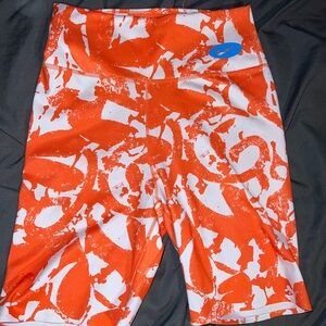 Nike Orange and White Patterned Shorts